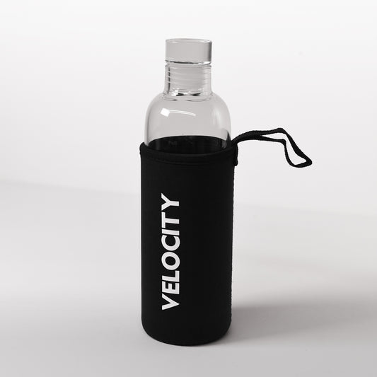 All Glass Bottle — 500ml Pure Glass Water Bottle with Protective Pouch