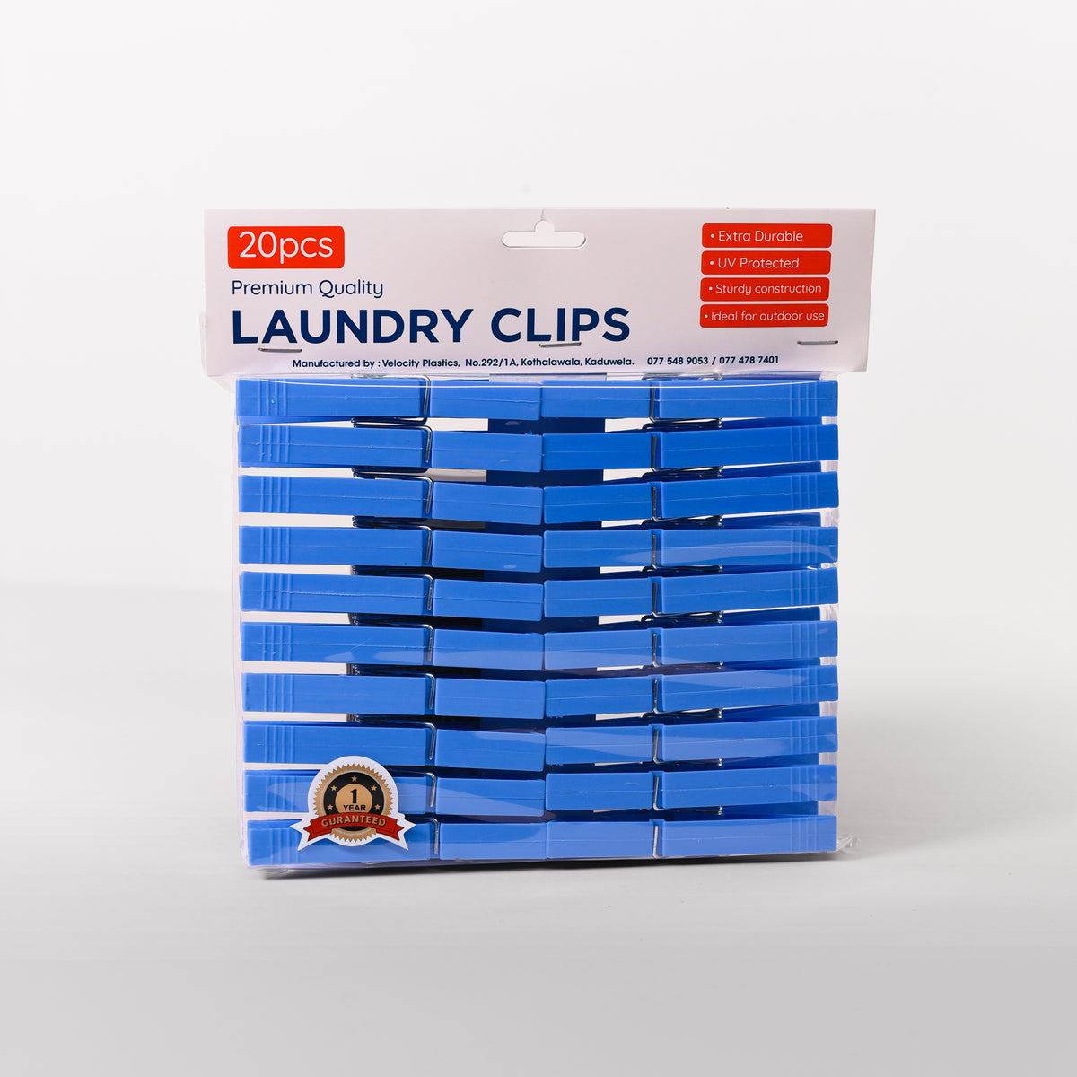Premium Quality Laundry Clips — 20 Pcs Colored Cloth Pegs Velocity Lifestyle