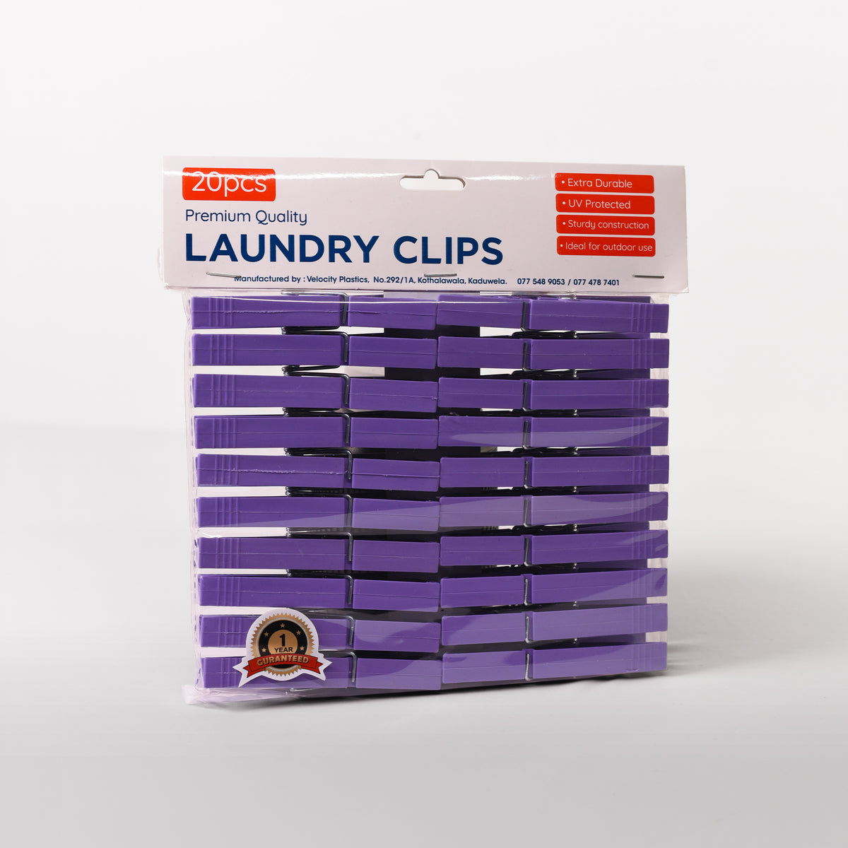 Premium Quality Laundry Clips — 20 Pcs Colored Cloth Pegs Velocity Lifestyle
