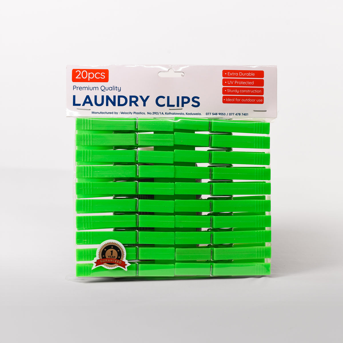 Premium Quality Laundry Clips — 20 Pcs Colored Cloth Pegs Velocity Lifestyle