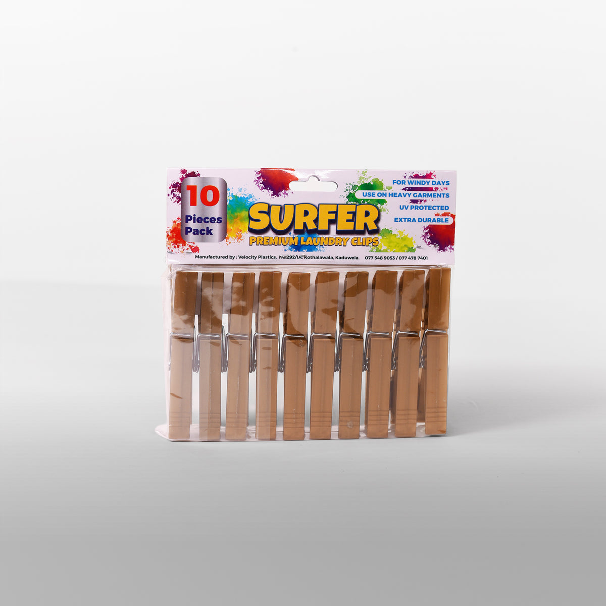 Surfer Premium Laundry Clips — 10 Pcs Cloth Pegs Velocity Lifestyle